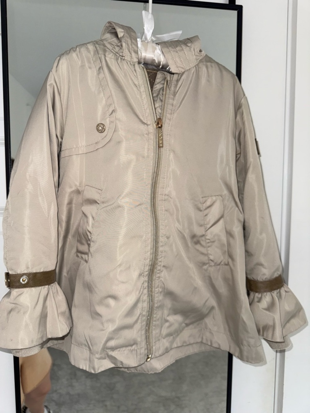 Le Chic girls rain coat in light cream